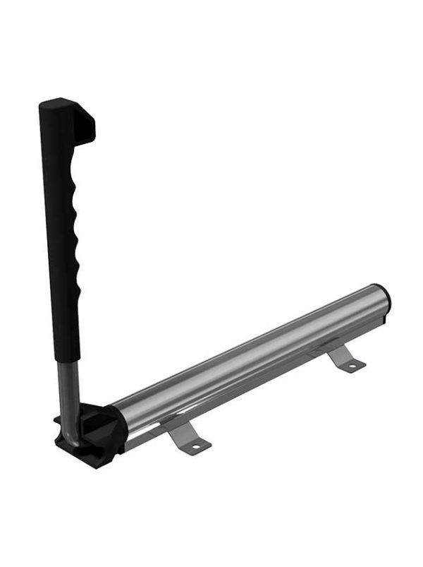 80296410 – Fermaporta sottotelaio con attacco sagomato in alluminio/inox